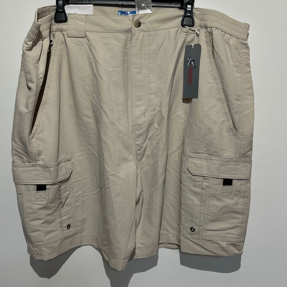 World Wide Sportsman Men's Beige Nylon Bermuda Fishing‎ Cargo Shorts Size 44 NWT